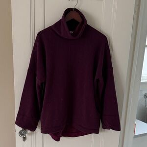 Athleta Deep Purple Cowl Neck Sweater